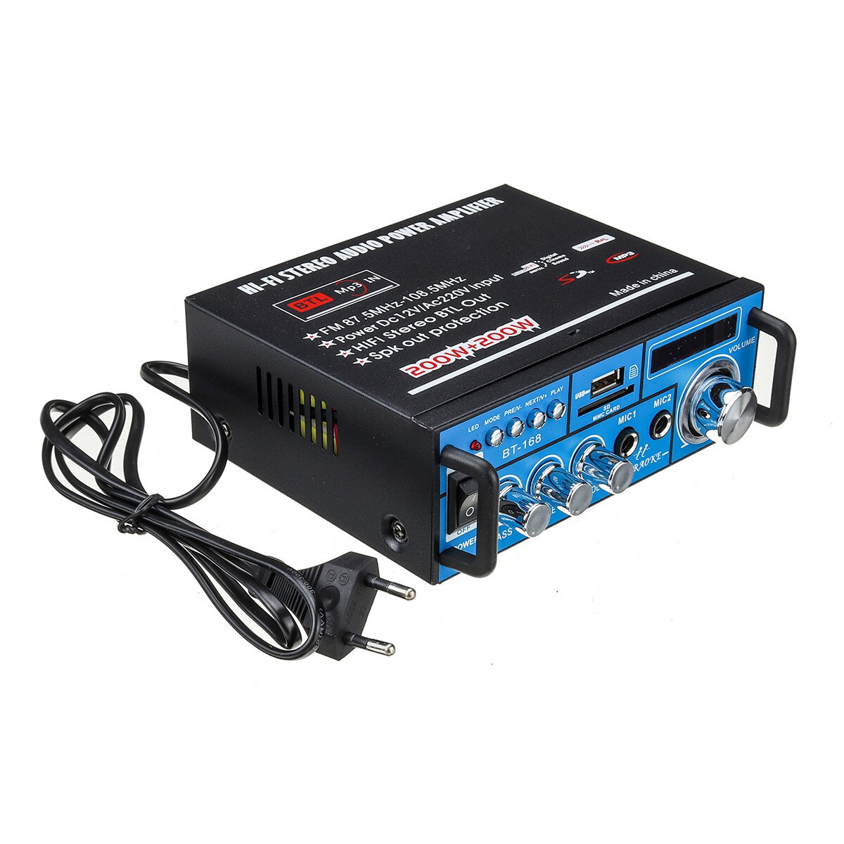 12/220V 400W Car bluetooth Audio Amplifier Digital Power Amplifier 2CH Stereo HiFI Auto Tuning Home Subwoofer With Remote