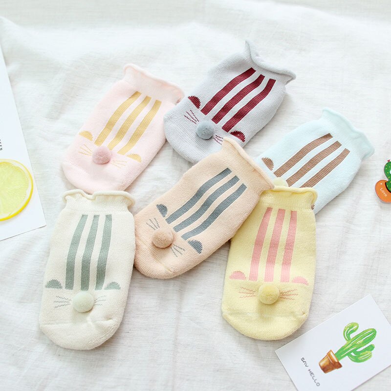 AiKway Baby Socks Cotton Socks Boy Girl Children Striped Anti-slip Socks Infant Newborn Bed Socks Baby Clothing
