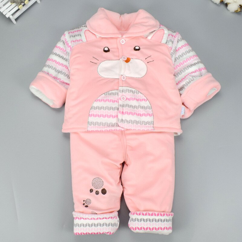 Baby Gewatteerde Jas Winter Pak Verdikte Thermische Isolatie Pasgeboren Baby Gewatteerde Jas Mannen En Vrouwen Baby Kleding Twee Sets: red / Nieuwgeboren