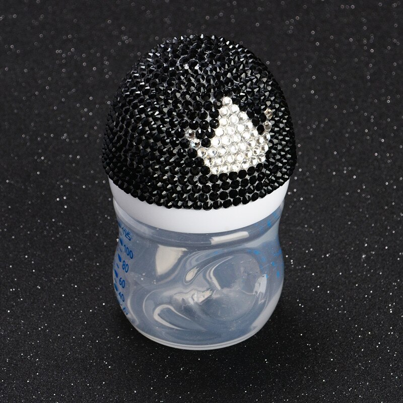 Miyocar smukt sæt håndlavet sikker pp fodringsflaske 125 ml og bling sort hvid krone sut til baby shower