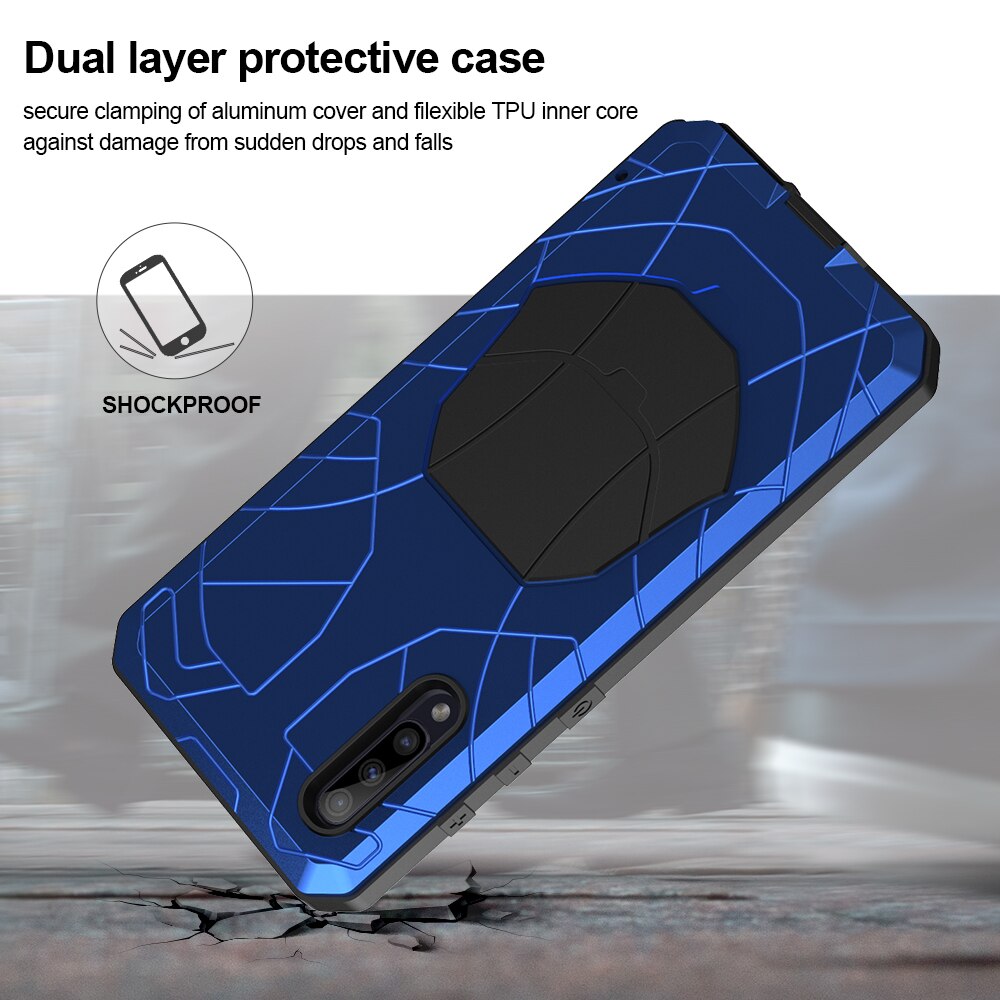 Für Samsung Galaxy A50 Telefon Fall Harte Aluminium Metall Gehärtetem Glas Screen Protector Abdeckung Heavy Duty Schutz Silicon Abdeckung