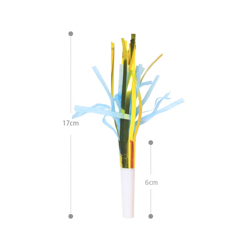 10 Stks/set Partij Klapband Fluitjes Grappige Fluitjes Kids Verjaardagsfeestje Supplies Papier Kwastje Blazen Draak Juichen Rekwisieten: Blauw