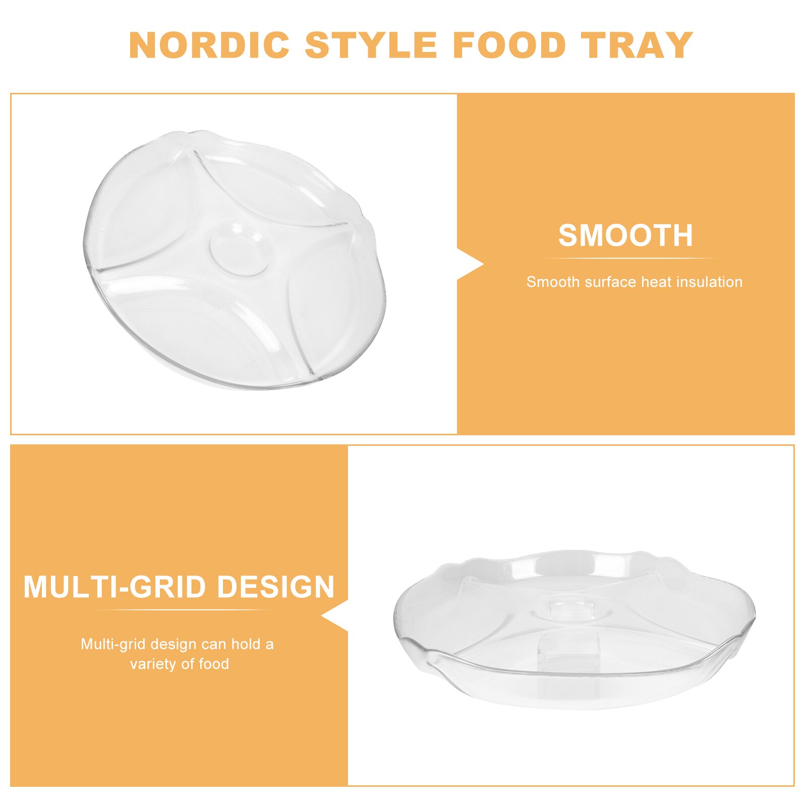 Nordic Style Multi-grid Snack Plate Candies Plate Food Plate Breakfast Plate
