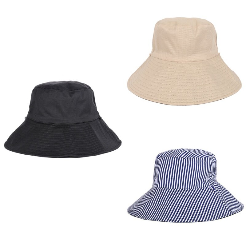 Casquettes de pêche sauvage rétro gros avant-toit Double face portant un chapeau de pêcheur couleur unie en plein air couleur Pure: BLUE 1 pcs