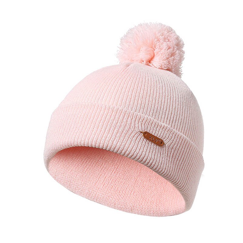 Vinter huer strikkede kvinder hatte pom poms kasketter ensfarvet herre hue varme tykke huer unisex efterår afslappede huer