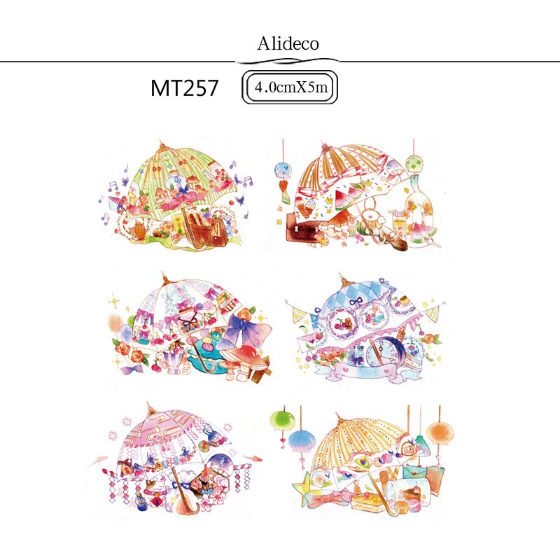 1 stk /1 mye washi maskeringstape havfrueblomst dekorativt selvklebende scrapbooking-papir japanske klistremerker 5m: 257 yusan