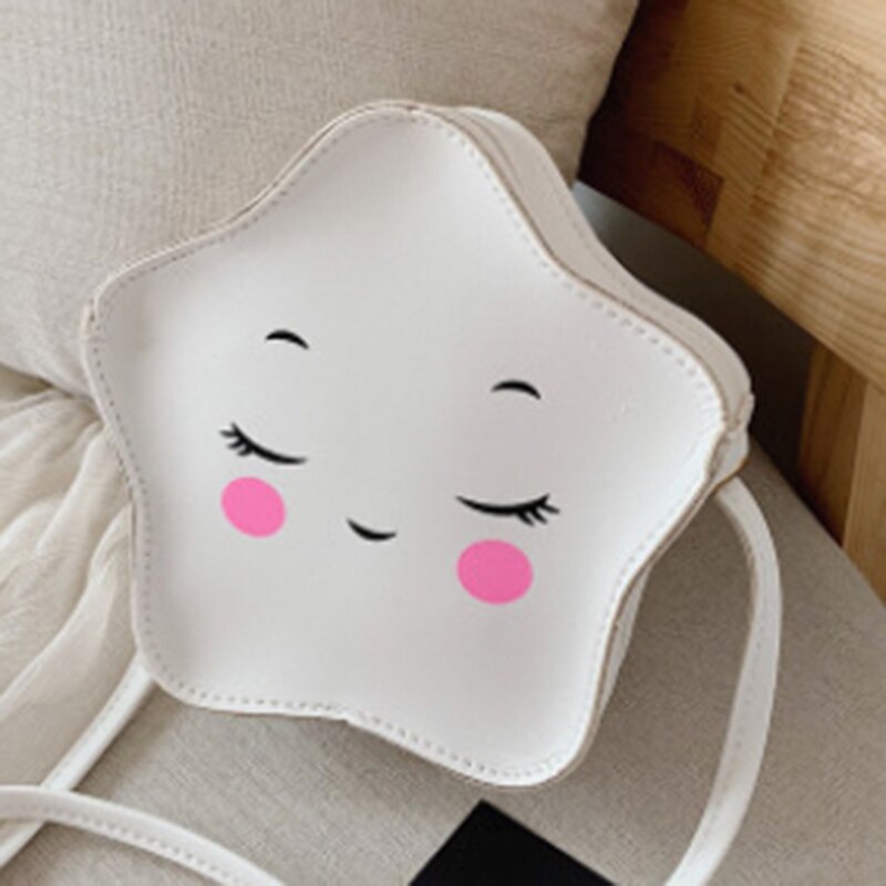 Pu leren mini crossbody tas met sterren voor meisjes, mooie kinderportemonnee, kleine schoudertas met rits en sterren messenger bag
