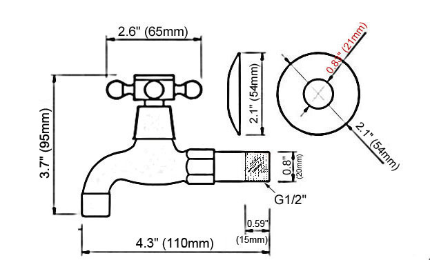 Wall Mount Garden Washing Machine Water Tap Antique Brass Faucet Mop Pool Faucet Bibcocks Cold Water Tap Zh007