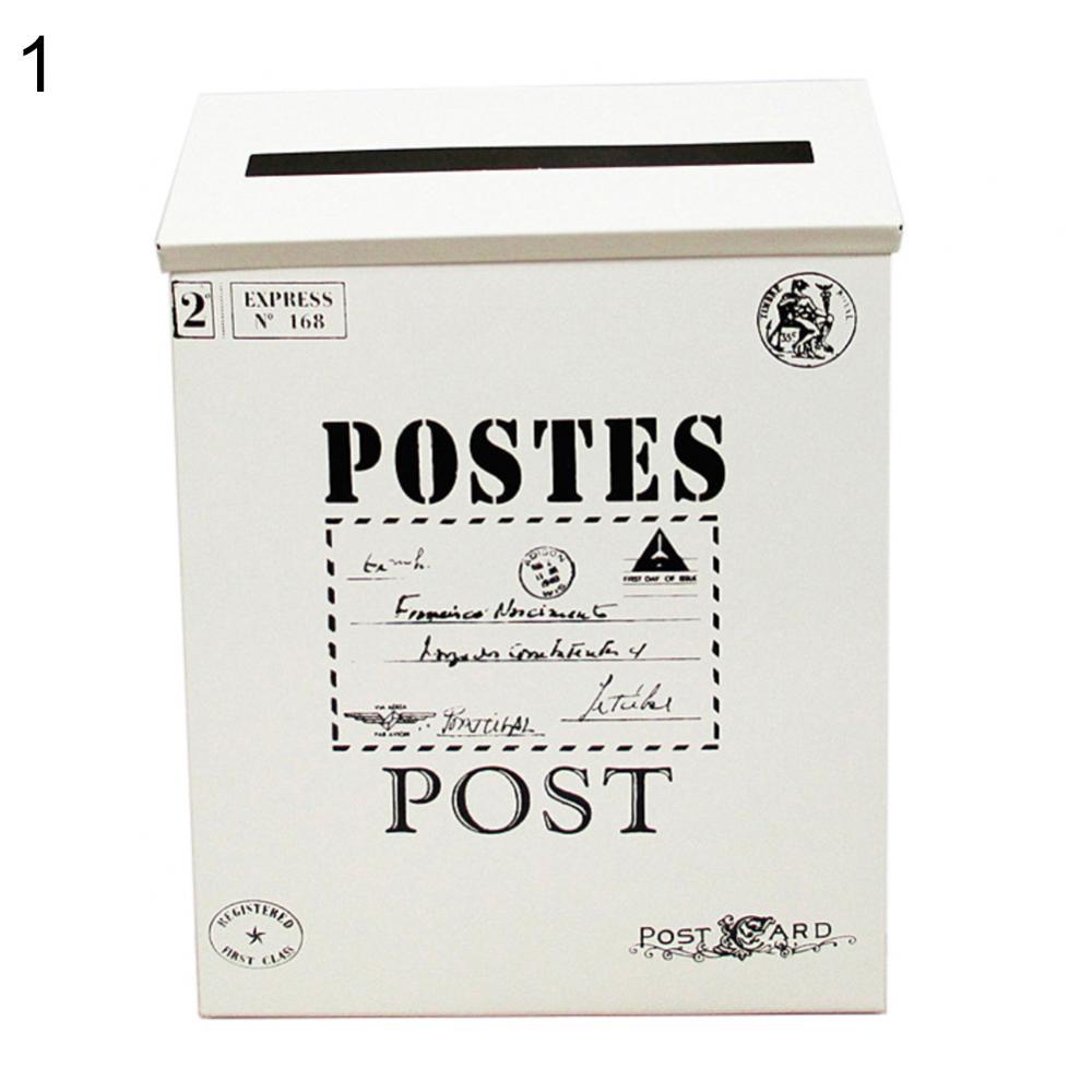 9 colors Post Box Vintage Metal Mail Box Case Wall Hanging Iron Mailbox Mail Postal Letters Newspaper Box Home Decor Oranment: 1