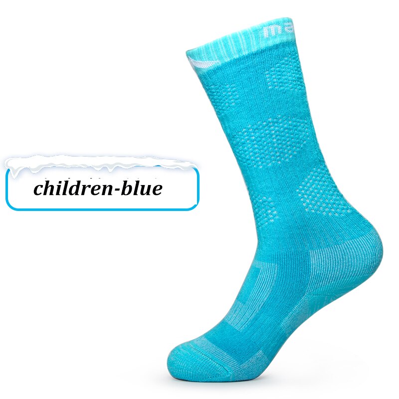 1 paio di calzini da sci termici invernali uomo donna bambini calzini colorati per scaldapiedi da sci calzini sportivi per famiglie resistenti all&#39;usura: Kids Blue Below EU34