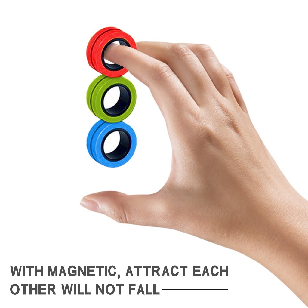 Ring Toy Relax Stress-relieving Toy Magnetic Bracelet Ring Unzip Toy Magic Ring Props Tools Decompression Toys#p30