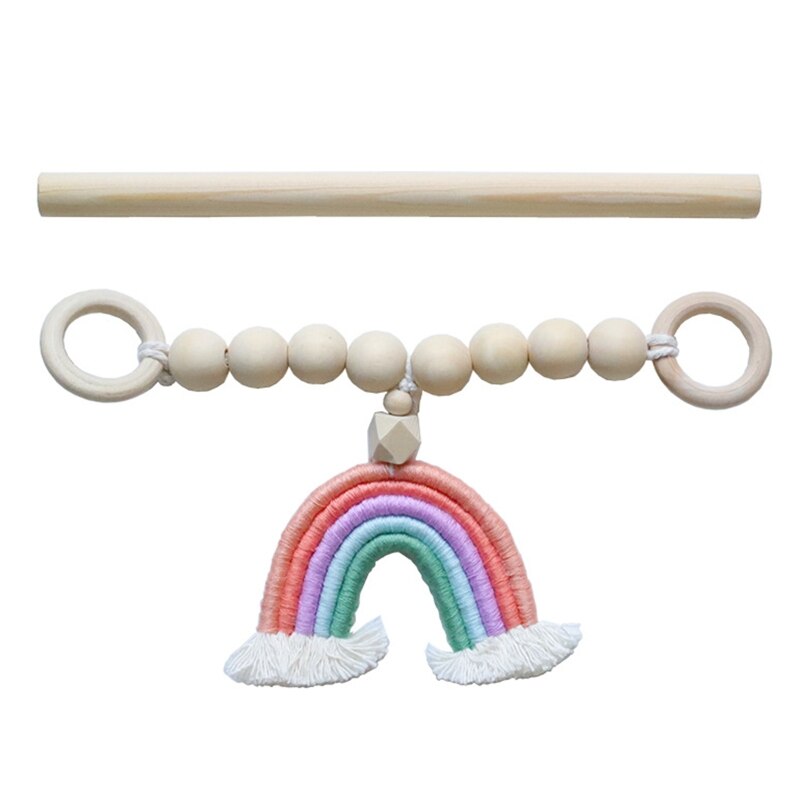 Regenbogen Quaste hölzern Perlen Vorhang Tieback Bohemien handgefertigt Vorhang Seil binden Bauernhaus Perlen Vorhang Halter Boho 101A: A