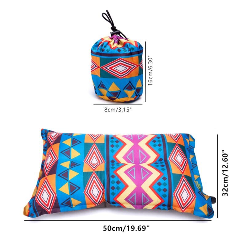 Automatic Inflatable Pillow Outdoor Travel Beach Cushion Car Head Rest Foldable