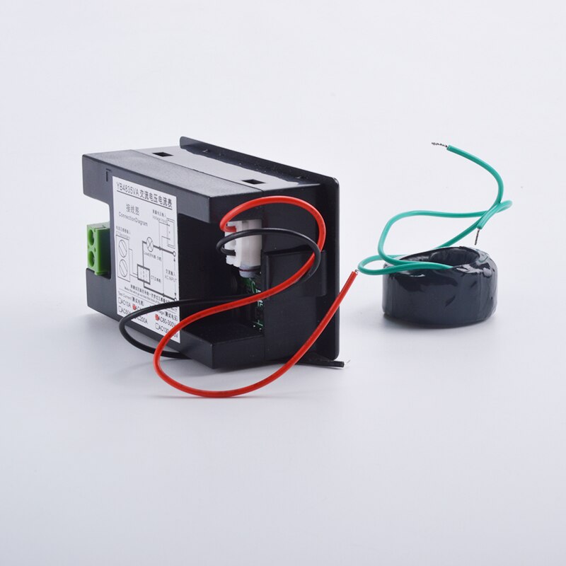 Eujgoov Voltmetro Amperometro Digitale AC60-500V 0-100A – Display Doppio, Pannello 20mm, Rosso