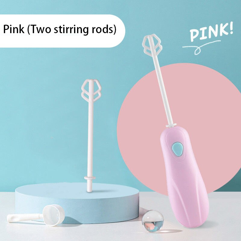 Mélangeur à lait et batteur d'œufs Portable, Mini boissons électriques à main, mousseur à lait, fouet mélangeur, agitateur, alimentation domestique pour bébé: Pink B