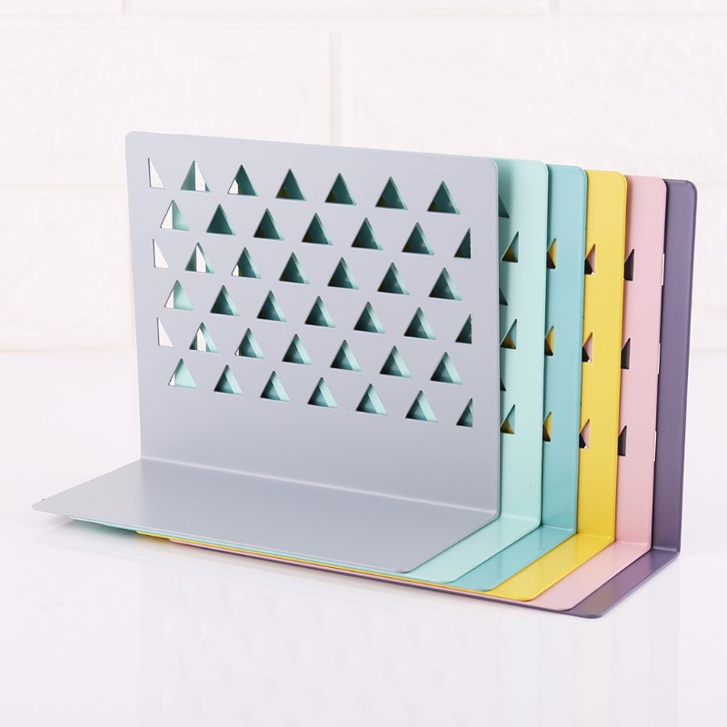 Metalen holle bureau organizer boekensteunen boekensteunen ondersteuning standaard houder plank boekenrek thuiskantoorbenodigdheden