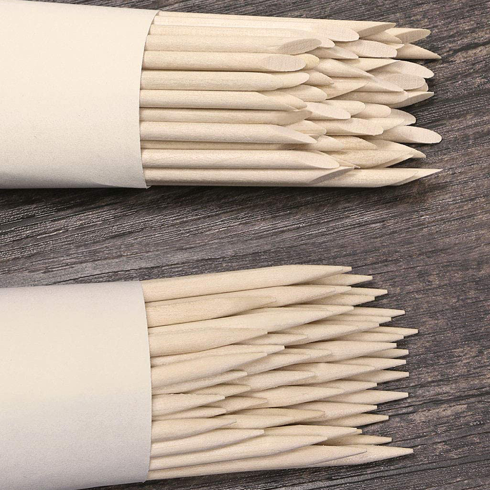 100 stuks nagelkunst oranje houten stokjes nagelriemverwijderaar stokjes dubbelzijdige dode huid verwijderende manicure verzorgingstool