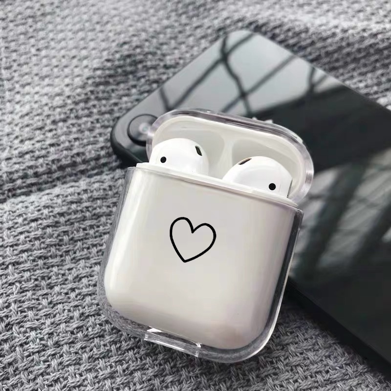 Soft Cute Air Pods Case For Apple Airpods Case Luxury Simple Love Transparent Airpods Case in Bluetooth Earphone Accessories