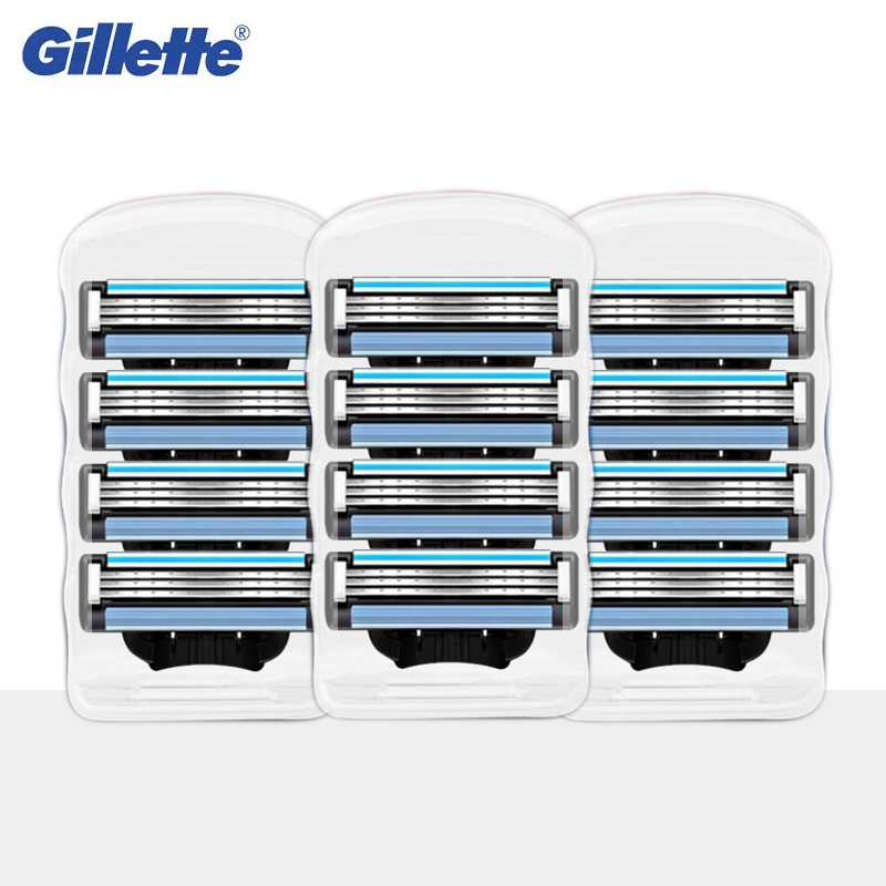 Gillette Mach3 Herren Rasierklinge Rasierklinge Kopf füllt Patronen mit Schmier streifen 3 Schichten Klingen schnell schneiden Gesicht Bart: Schwarz