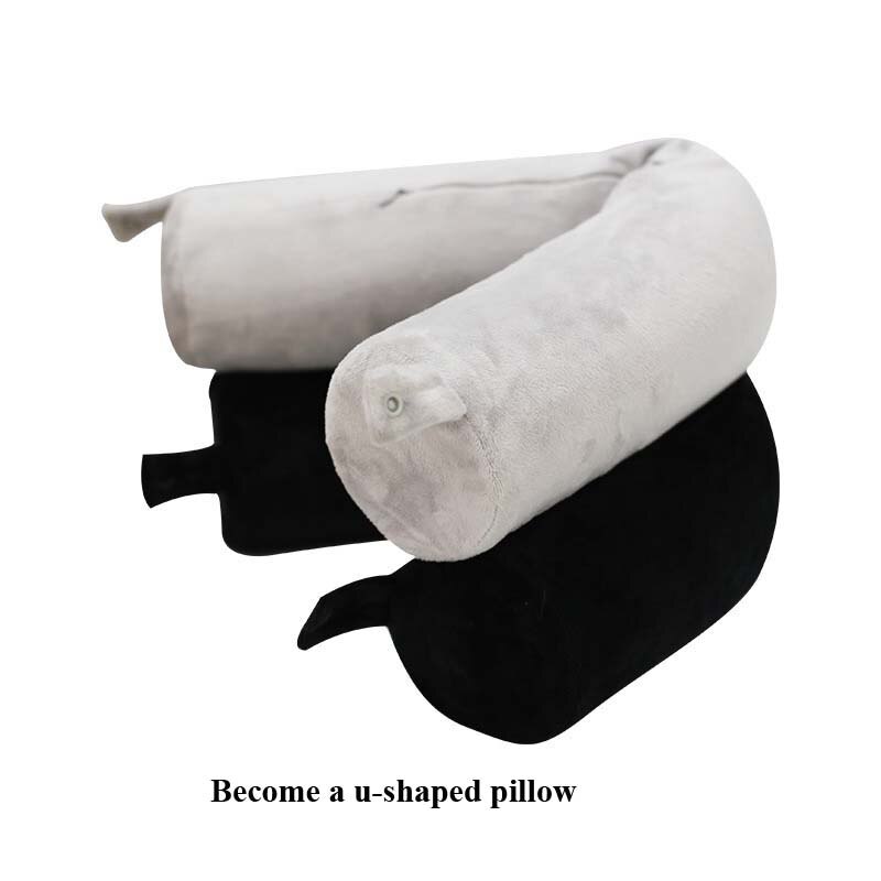 Velvet Column Pillows Memory Foam Bolster Deformable Supporter Body Cushion Headrest Bedding U