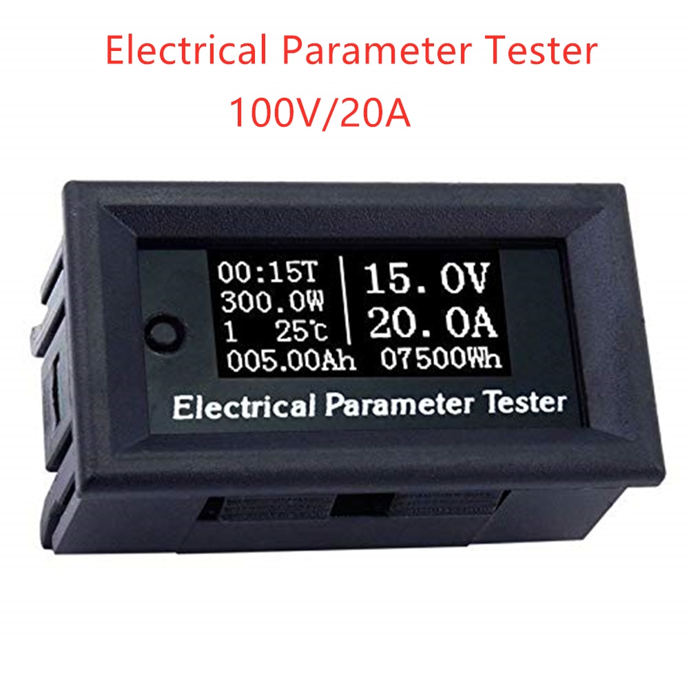7in1 100V/20A Oled Multifunctionele Tester Voltage Huidige Tijd Temperatuur Capaciteit Voltmeter Amperemeter Elektrische Meter