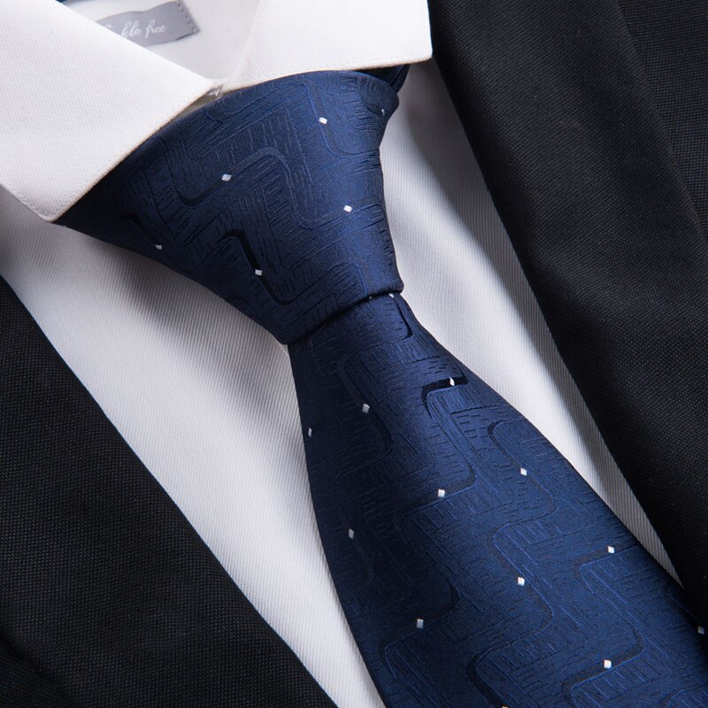 Corbata clásica de 8 cm para hombre a rayas para ceremonia de boda y cita, corbatas formales de de seda sintética con caja de