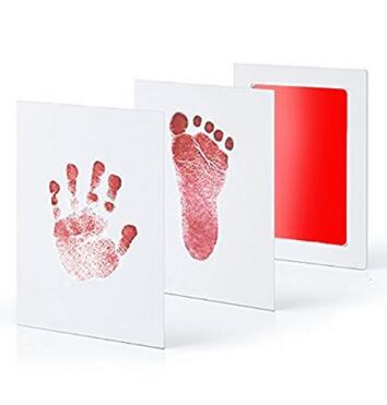 Liefde Baby 100% Niet Giftig Baby Handafdruk Footprint Opdruk Kit Baby Souvenirs Inkt Pad Voor Pasgeboren Baby: Red