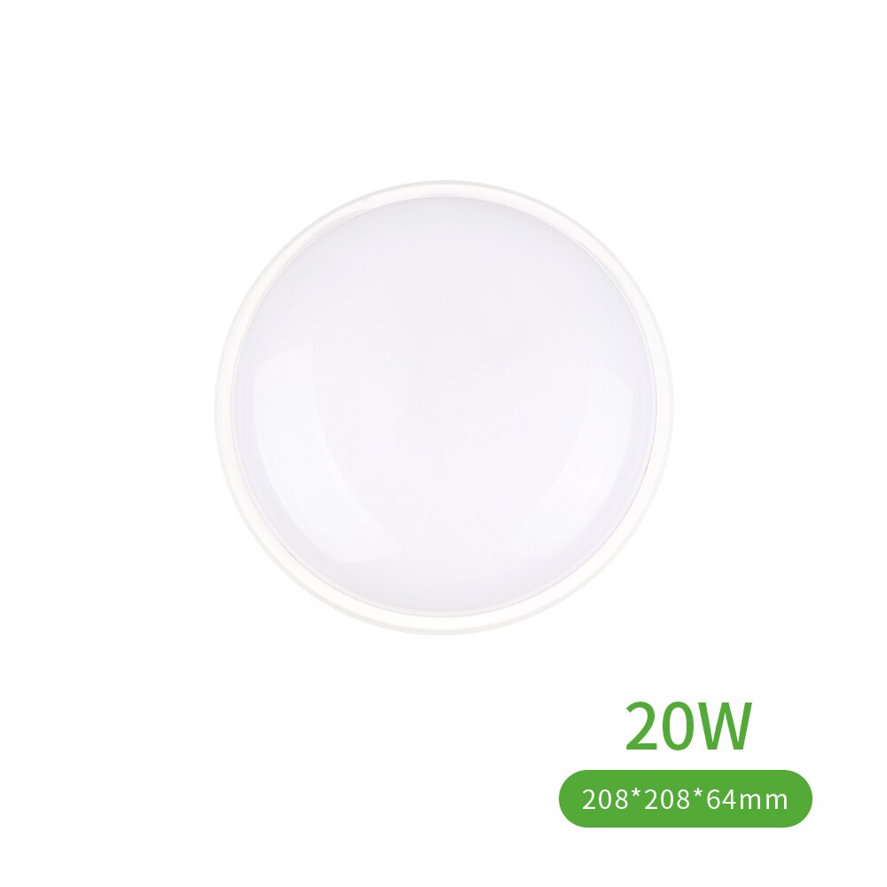 Round / Oval LED Moisture Proof Ceiling Lamp IP65 Waterproof Bathroom Outdoor Garden Yard Lamp, 16W 20W Modern Wall Lamp Light: Round 20W