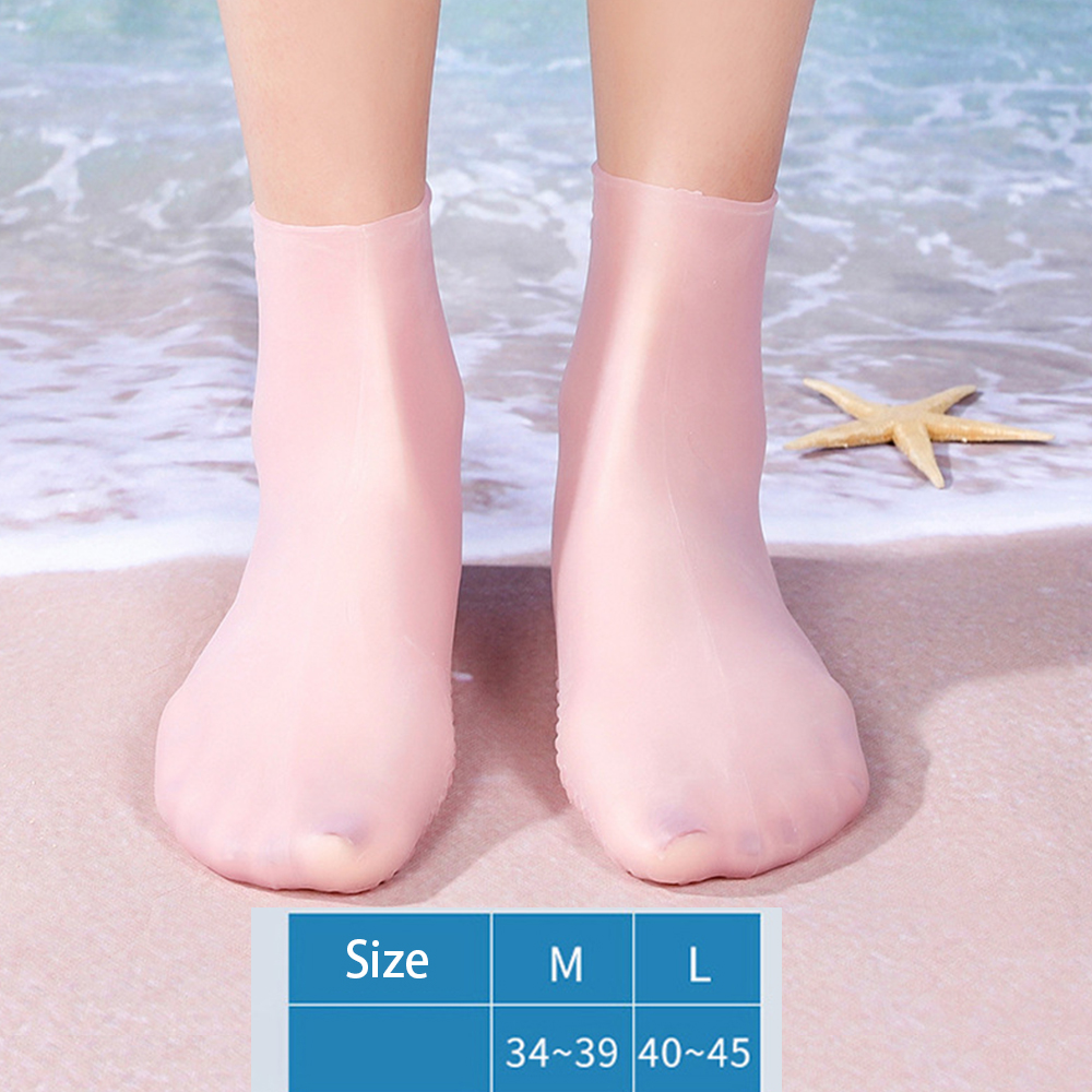 Calcetines de traje de neopreno de silicona para aletas de natación, zapatos de rana, parte trasera antideslizante, cómodas calcetines de agua para playa, calcetines de buceo y snorkel: L / Borgoña