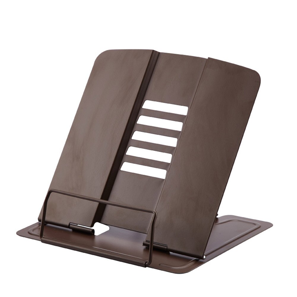 Portable Reading Book Stand Steel Plate Adjustable Reading Book Document Holder Durable Book Stand Display Stand School Supply: Coffee