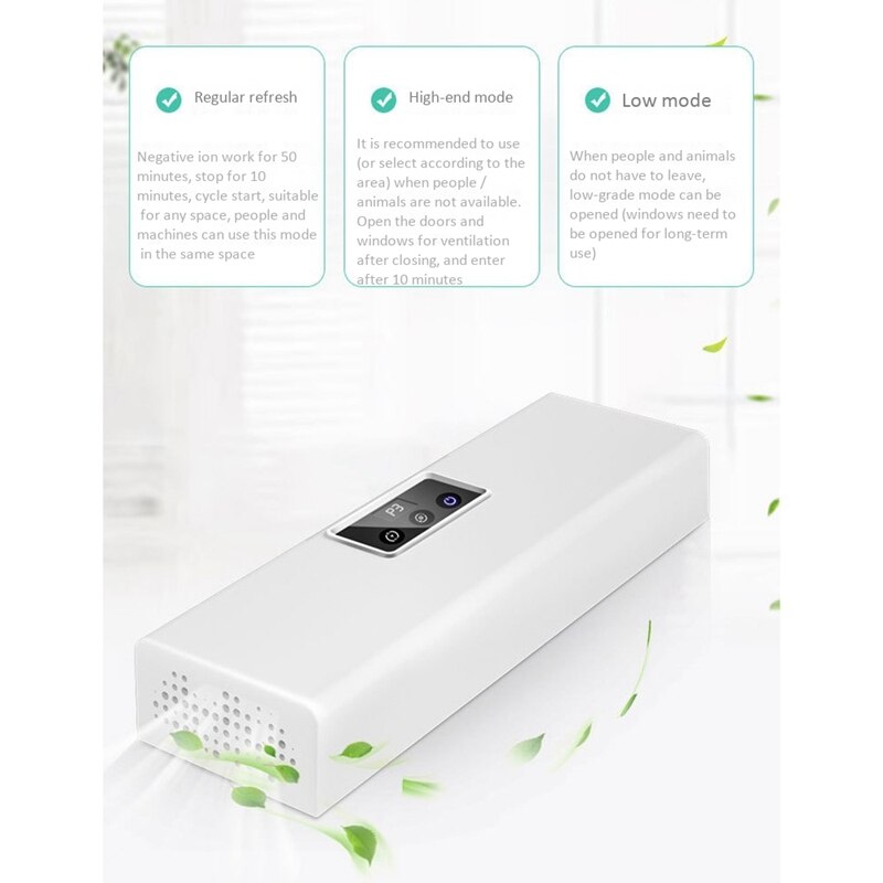 TOD-Portable Air Purifier Activated Carbon Air Freshener Ionizer Remove PM2.5 Dust Smoke for Home Bathroom