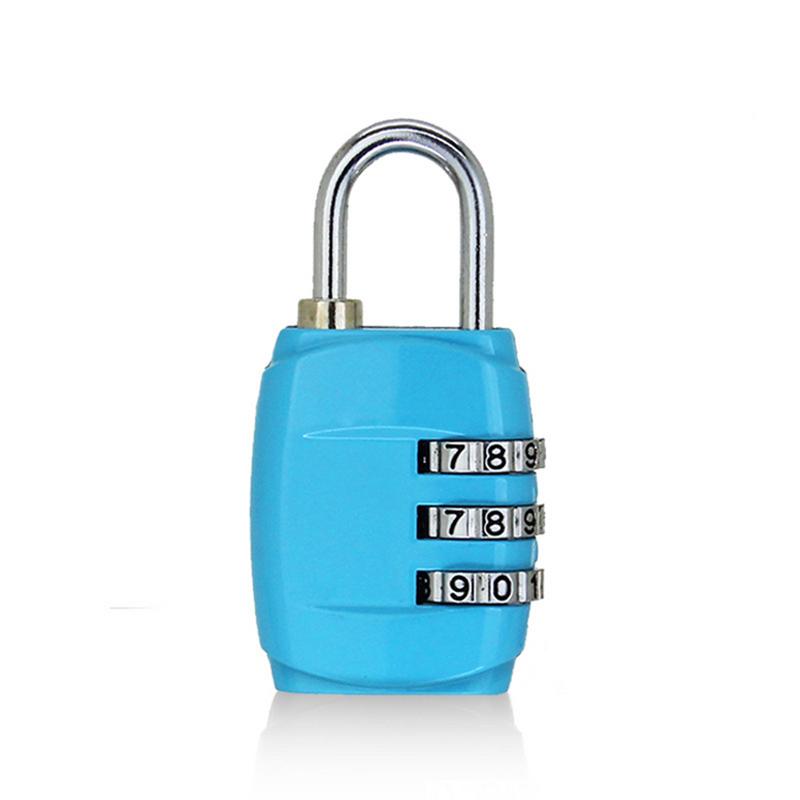 Digit Number Locks Zinc Alloy Security Travel Suitcase Luggage Code Lock Padlock Mini Metal Luggage Cabinet Lock: Blue