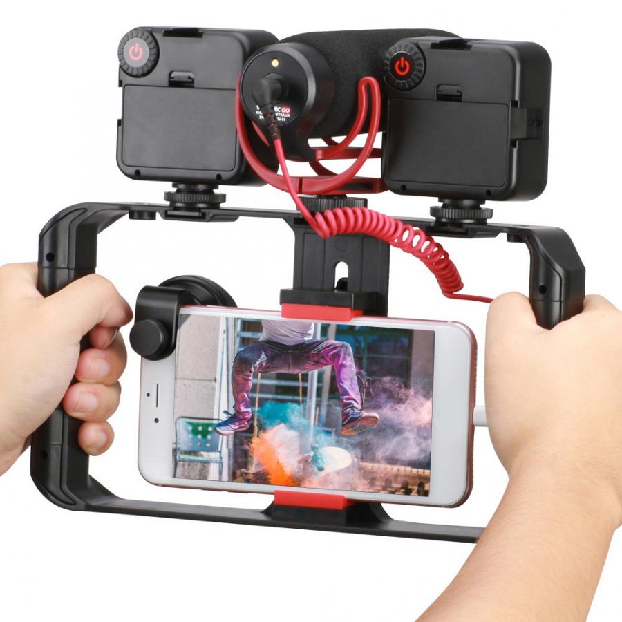 Ulanzi u-rig Pro, soporte de vídeo para teléfono inteligente con 3 soportes para Zapata, estuche estabilizador de mano, Marco estabilizador para teléfono: Default Title