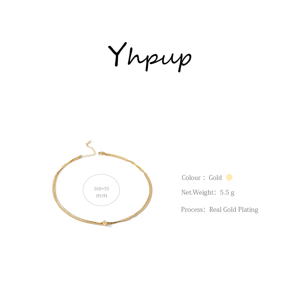 Yhpup Statement Kraag Choker Rvs Ketting Voor Vrouwen Charm Metalen Collares Sieraden Mode Ketting