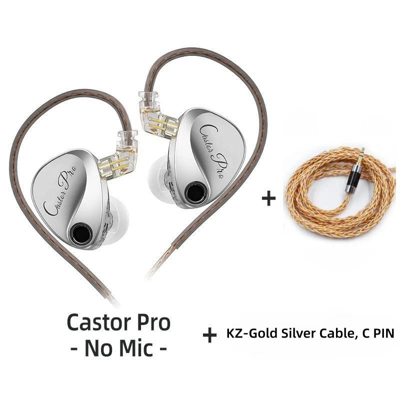 KZ Castor PRO Bekabelde oortelefoon Dynamische stuurprogramma's Hoogwaardige afstembare oortelefoon Hfi-geluidskwaliteit Bass-headsets IEM Gaming-headset: Army Green