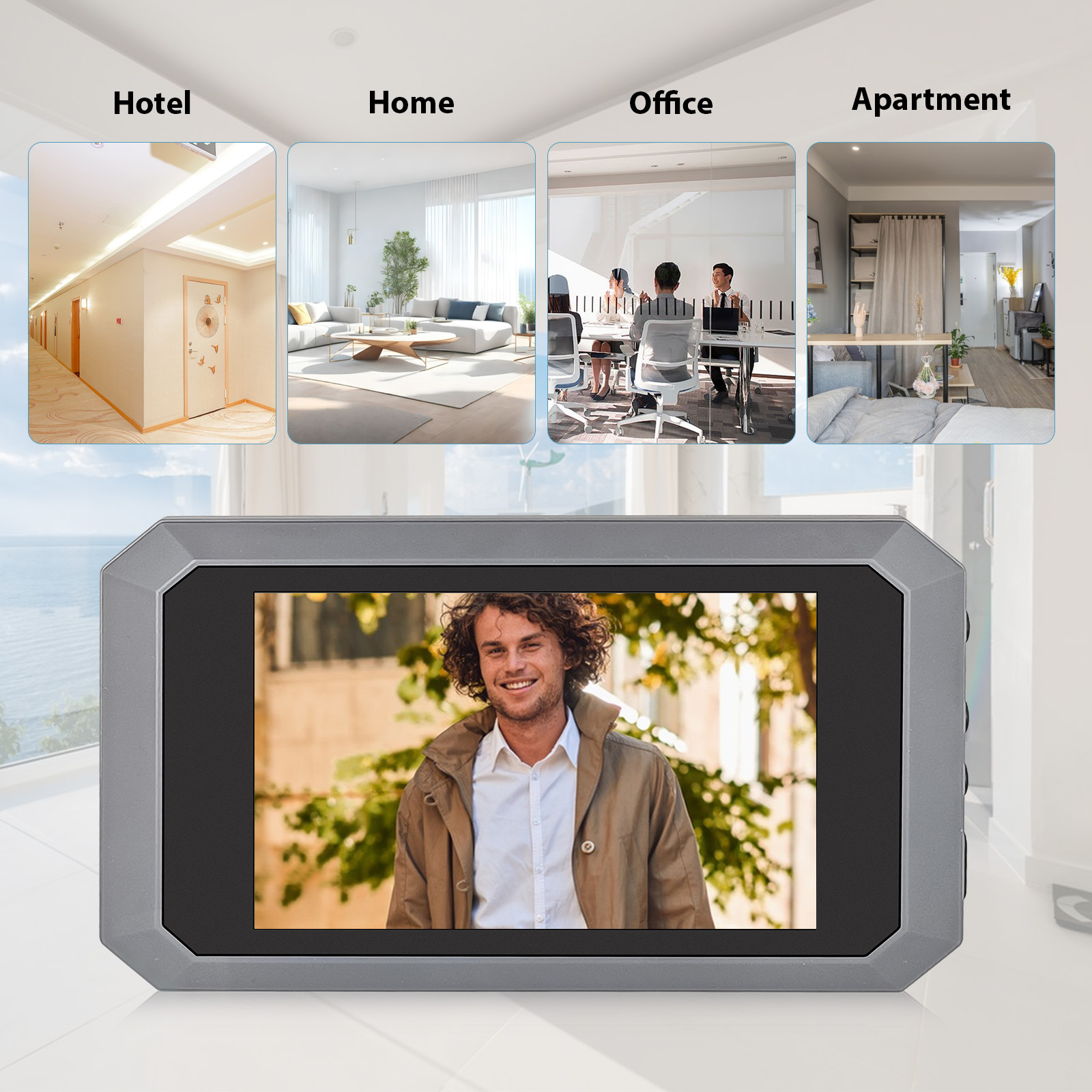 3.97 '' lcd digitalt kighulskamera til lejlighedsdør 1080p 120 graders farveinfrarødt kamera dørmonitor type-c genopladeligt