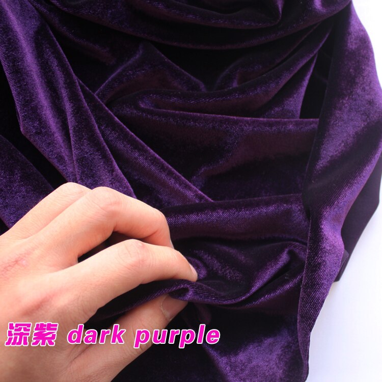 Mørk lilla silke fløjl stof velour stof pleuche stof tøj stof aften slid sportstøj solgt af gården