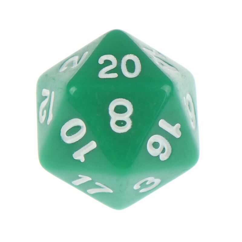 1pc efeito d20 dados para mesa jogo de tabuleiro 20 lados dados cores ricas acessórios do jogo de mesa para o jogo de tabuleiro acrílico dados digitais: GN