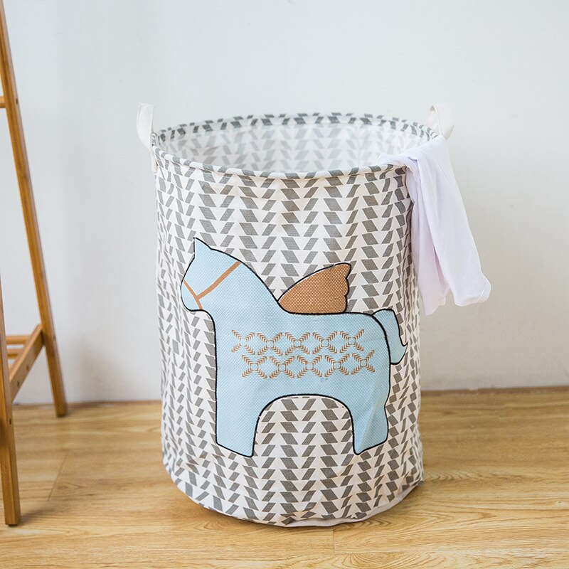 Cotton and linen household storage bucket storage box picking basket storing dirty clothes basket clothes basket folding clothes: 1