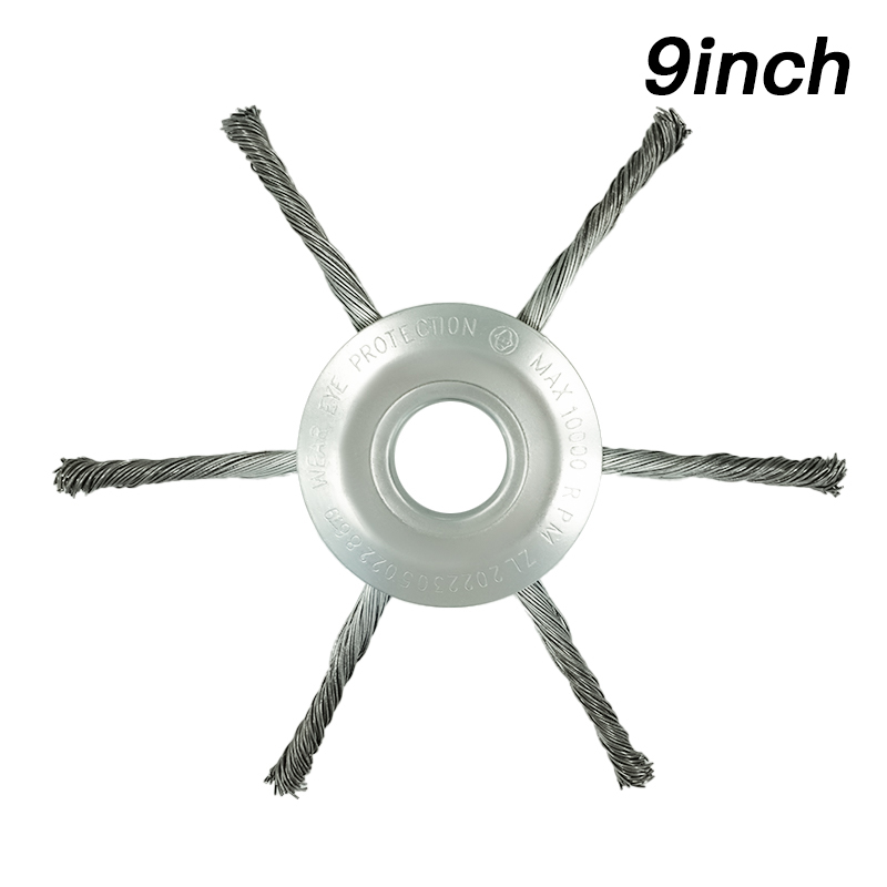 Lusqi Staaldraad Gras Trimmer Kop 6/8/9Inch Versterkte Universele Onkruidborstel Fit Rechte As Bosmaaier Verwijdering Mos Roest: YELLOW
