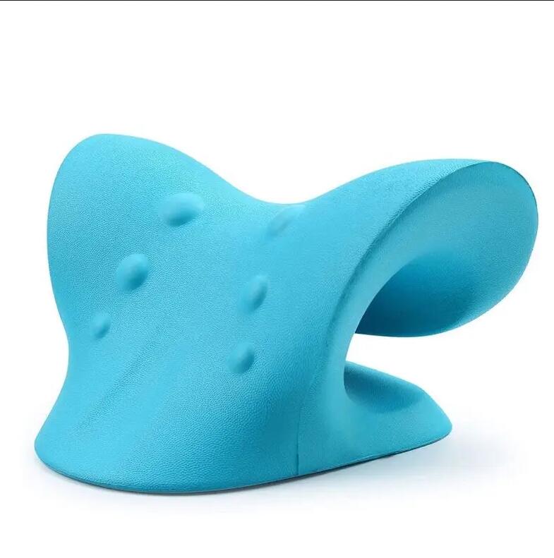 Neck Shoulder Stretcher Relaxer Cervical Chiropractic Traction Device Pillow For Side Back Stomach Sleeper Remedial Pillows: Blue