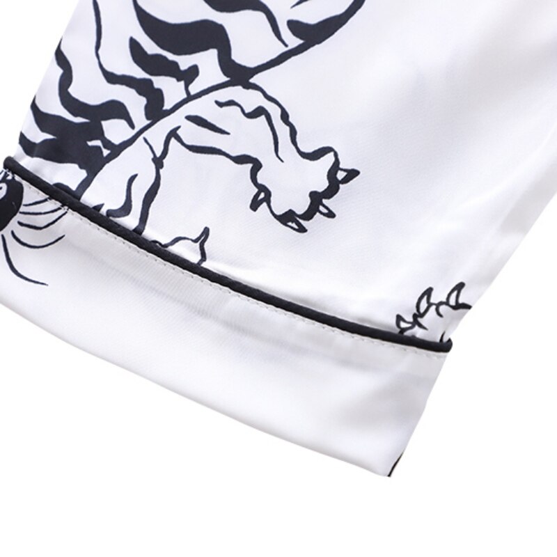 Wiosna jesień ubrania dla dzieci zestaw bielizny nocnej dziecko grafika z tygrysem zestawy piżrano chłopcy dziewczęta z długim rękawem bielizna nocna topy spodnie