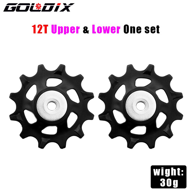 GOLDIX MTB Fahrrad Pulley Rad Nylon Faser 11T 12T Rennrad Jockey Schaltwerk Reparatur Kit für Shimano sram X01 XX1 GX NX: 12T one set