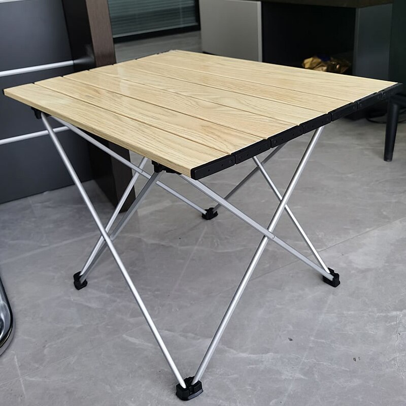 Foldable Camping Table Portable Metal Camping Dining Table Lightweight Small Aluminum Table with Carrying Bag for Picnic