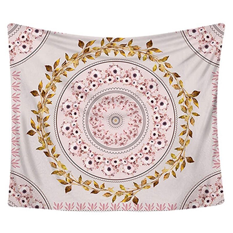 Pink Tapestry Wall Hanging Bohemian, Mandala Floral Tapestry Wall Decor Blanket for Bedroom Home Dorm: Default Title