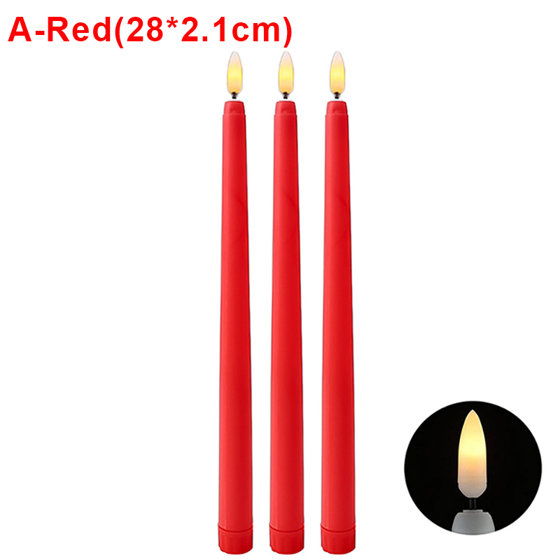 3/1 pièces LED bougies sans flamme alimenté par batterie lampes chauffe-plat électroniques pour la maison mariage fête d'anniversaire décoration éclairage: RGB / plum