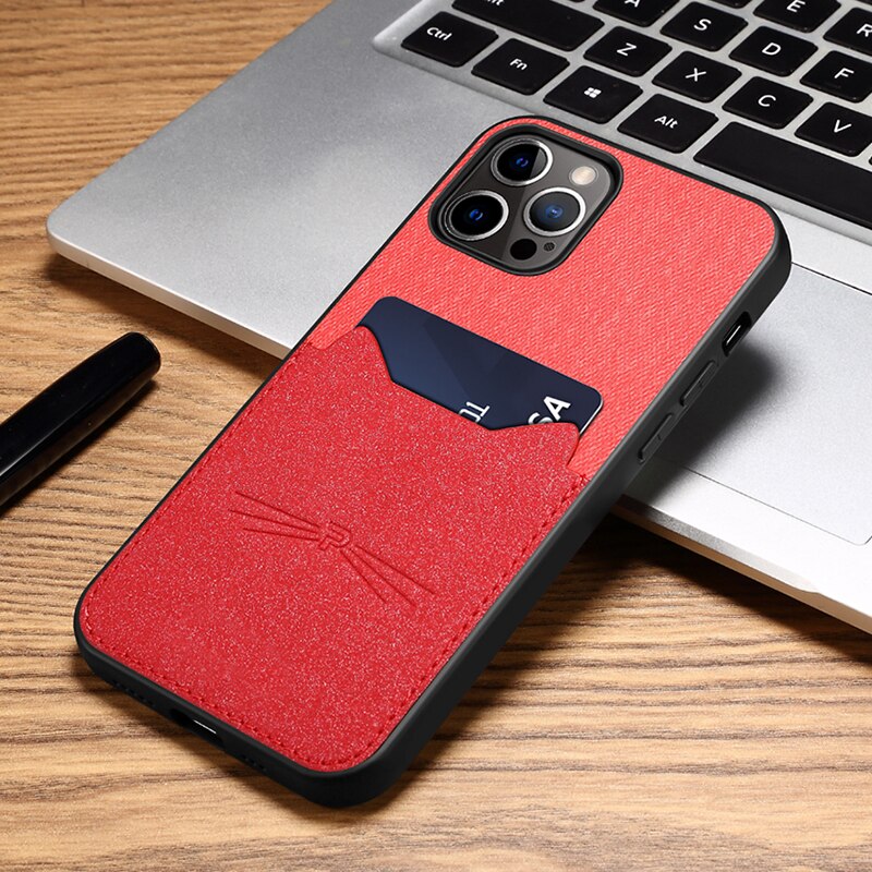 Stijl voor iphone 12/12 mini /12 pro /12 promax kaarthouder telefoonhoesje kattenoor leer zakelijke stijl
