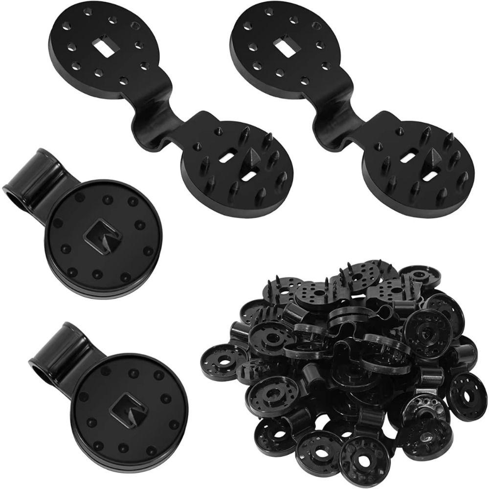 50Pcs Durable Round Shade Cloth Plastic Clips Reusable Black Fabric Fix Clamps Accessory Heavy Duty Lock Grip for Awning