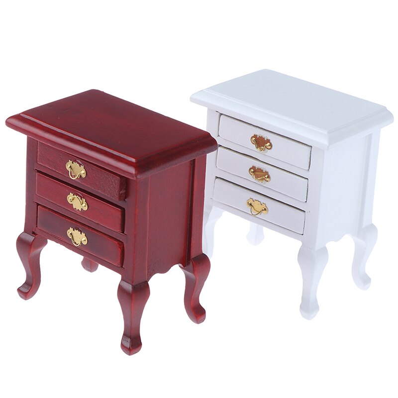 1:12 maßstab Holz Dollhouse Nachttisch Miniatur für Schlafzimmer Möbel Spielzeug