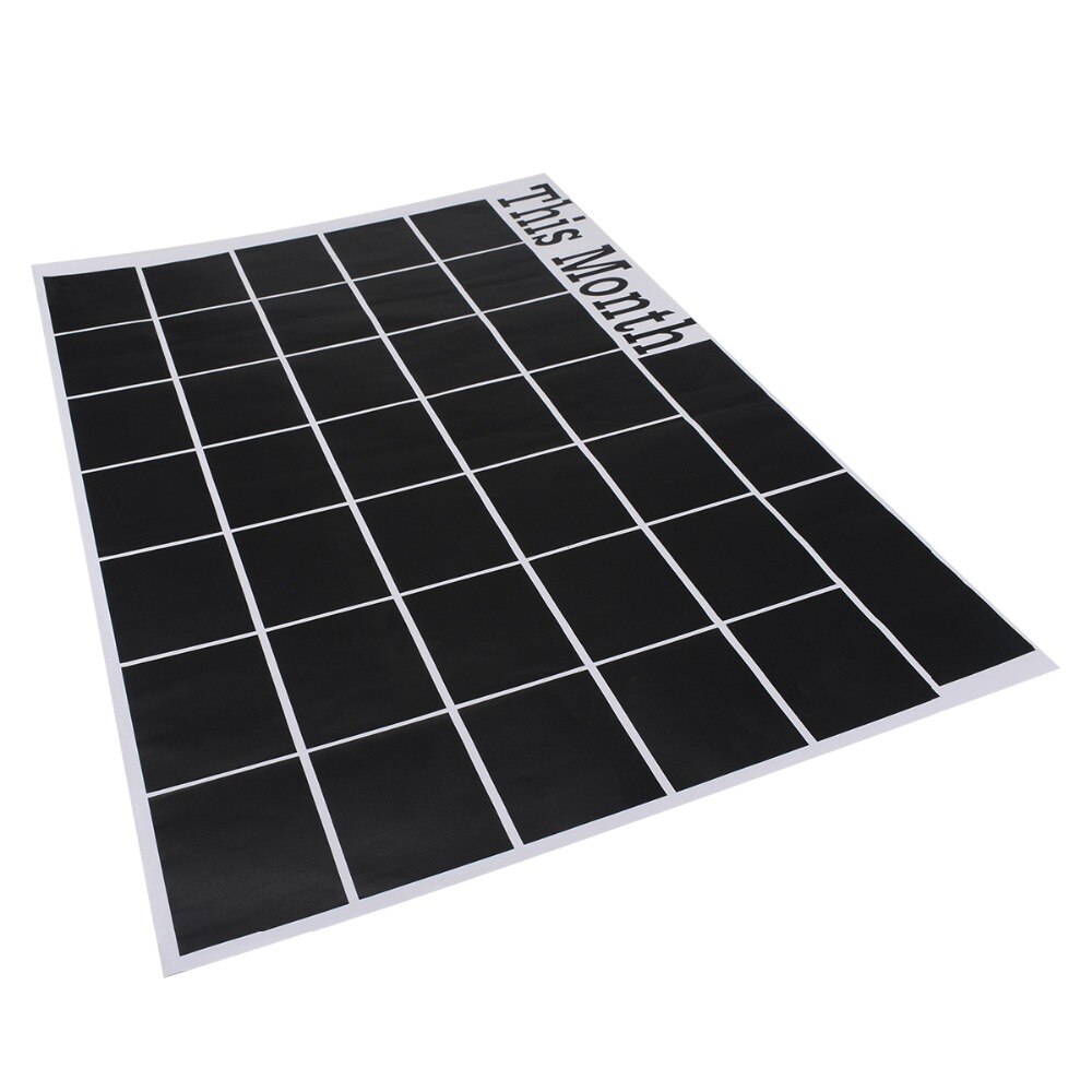 1pc Removable Monthly Chalkboard Plan Chalk Board Vinyl Blackboard for Study Room Office 58 x 43cm Mayitr